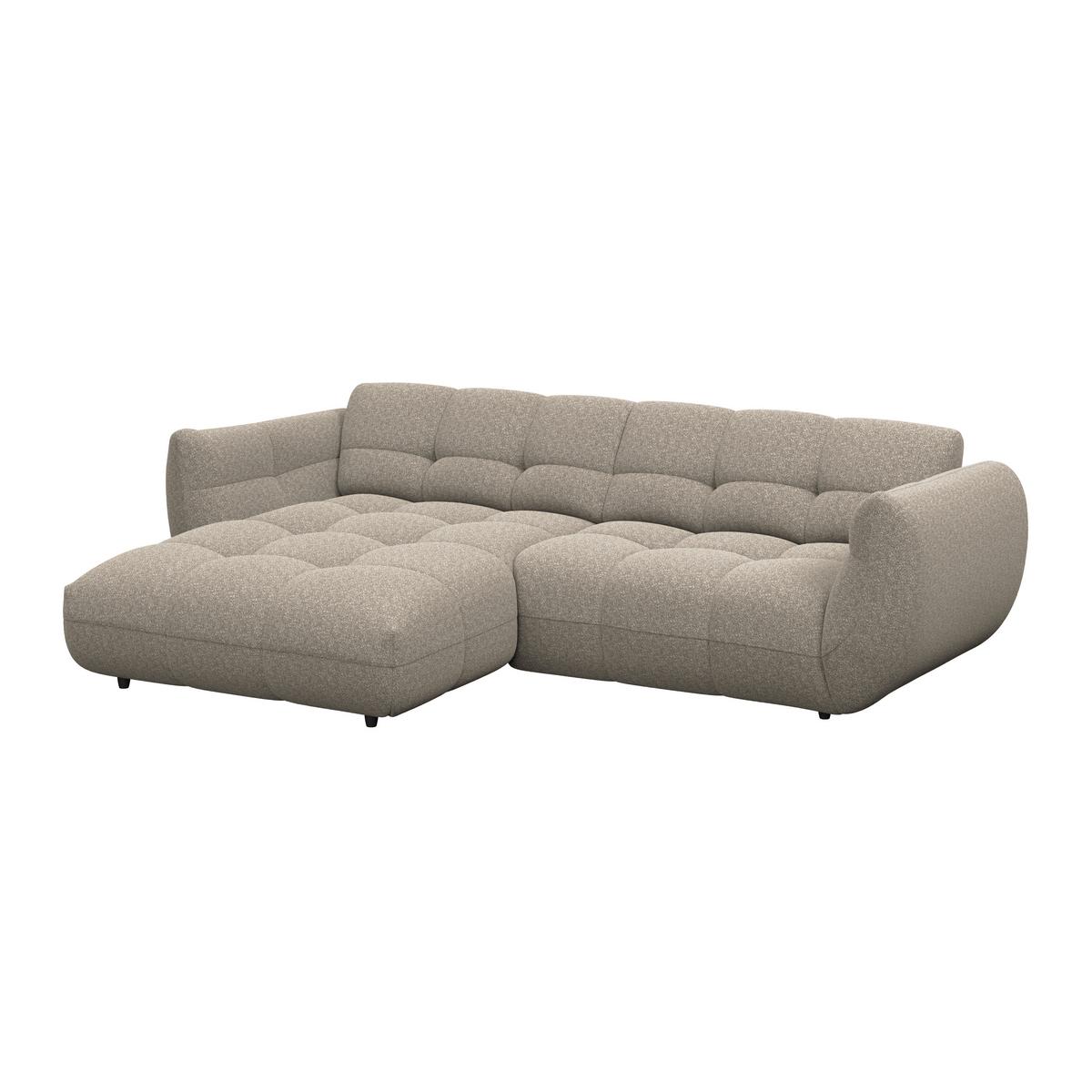 Ecksofa Panda Chenille beige, 178x280cm - Dunkelgrün/Beige, Trend, Textil (178/280cm)
