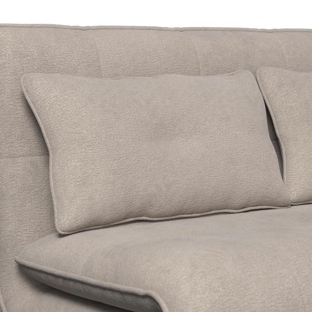 Rozkládací pohovka LUNA, béžové buklé, max.240 kg - černá/béžová, Moderní, kov/textil (142/62/40cm) - Bessagi Home