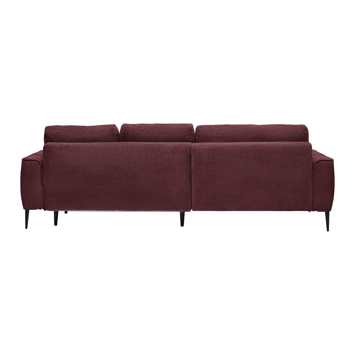 Rohová sedačka CUSTOM, ľavá, bordová ženilka - čierna/bordová, Modern, kov/textil (164/255cm) - Mömax