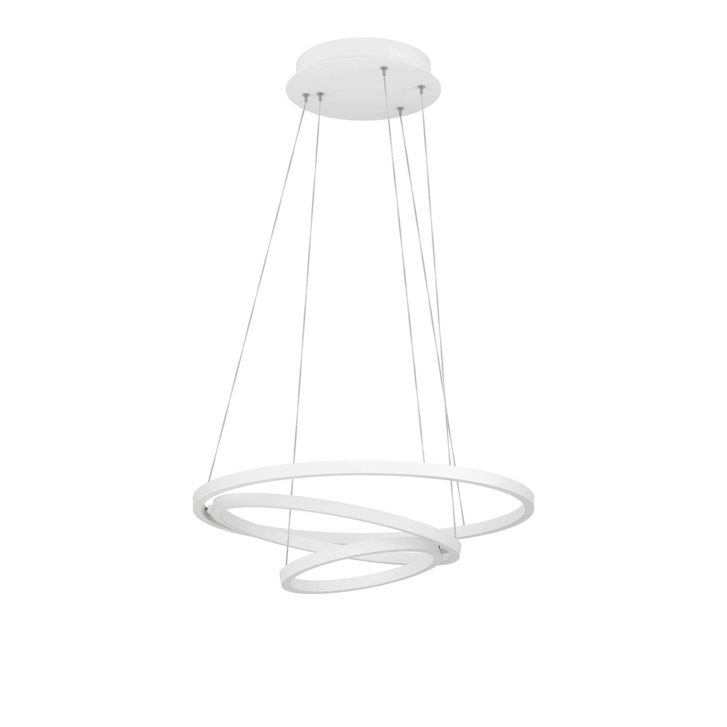 LED- Hängeleuchte Lobinero-Z H: 110 cm - Weiß, Design, Kunststoff/Metall (58/110cm) - Eglo