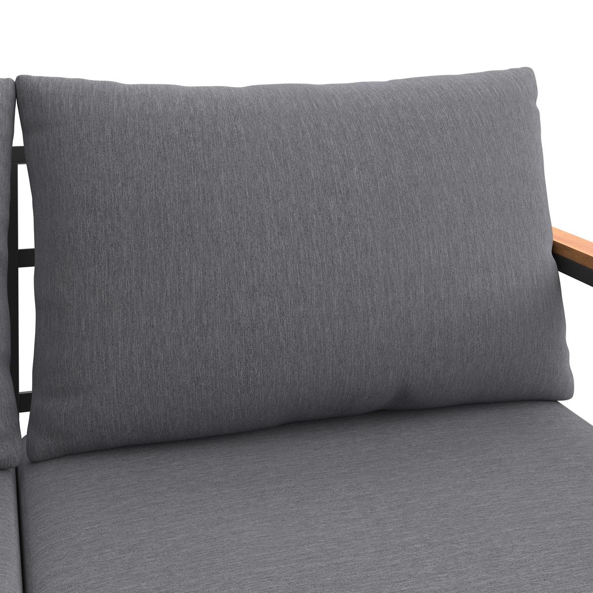 Loungegarnitur Acapulco - Weiß/Grau, MODERN, Holz/Textil (199/69/73cm) - Beldano