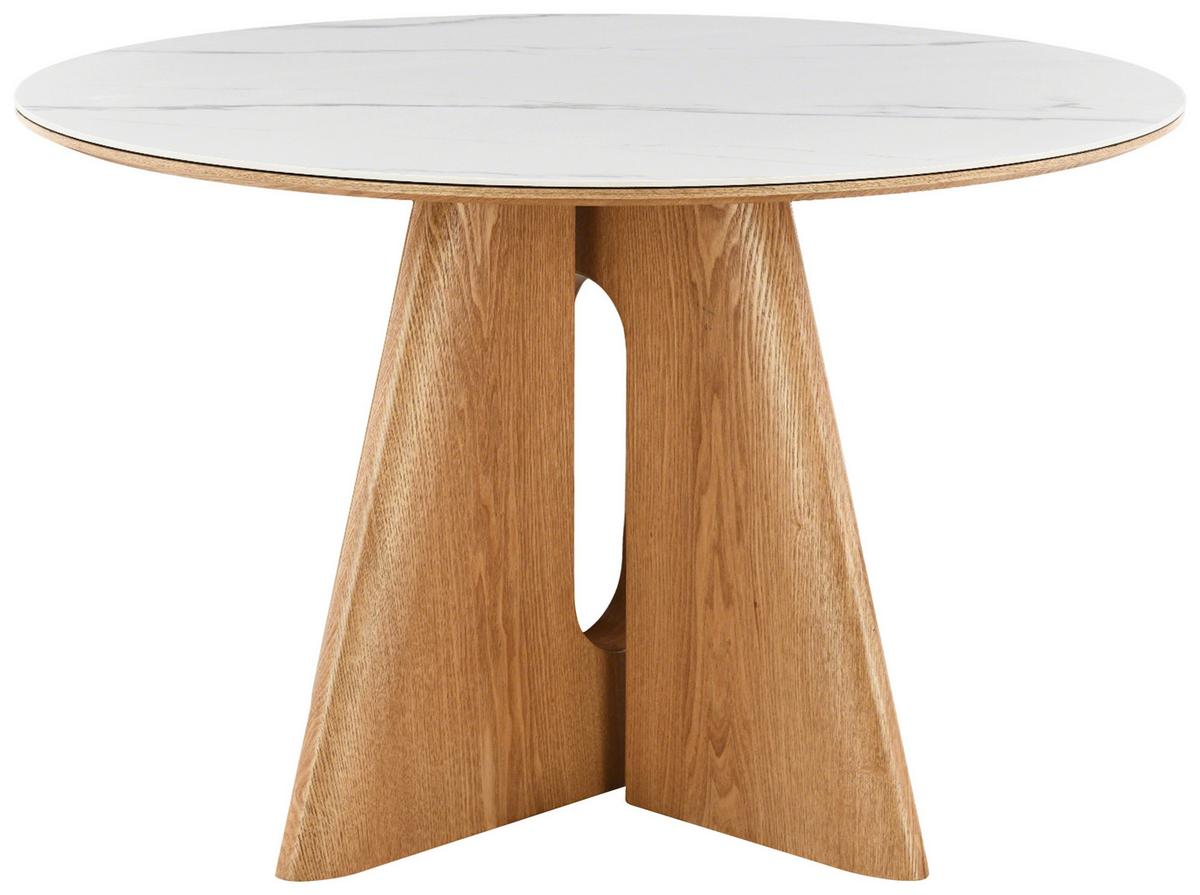 Esstisch Otis Weiß/Eichefarben D: 120 cm - Eichefarben/Weiß, MODERN, Holz/Holzwerkstoff (120/120/75cm) - Livetastic