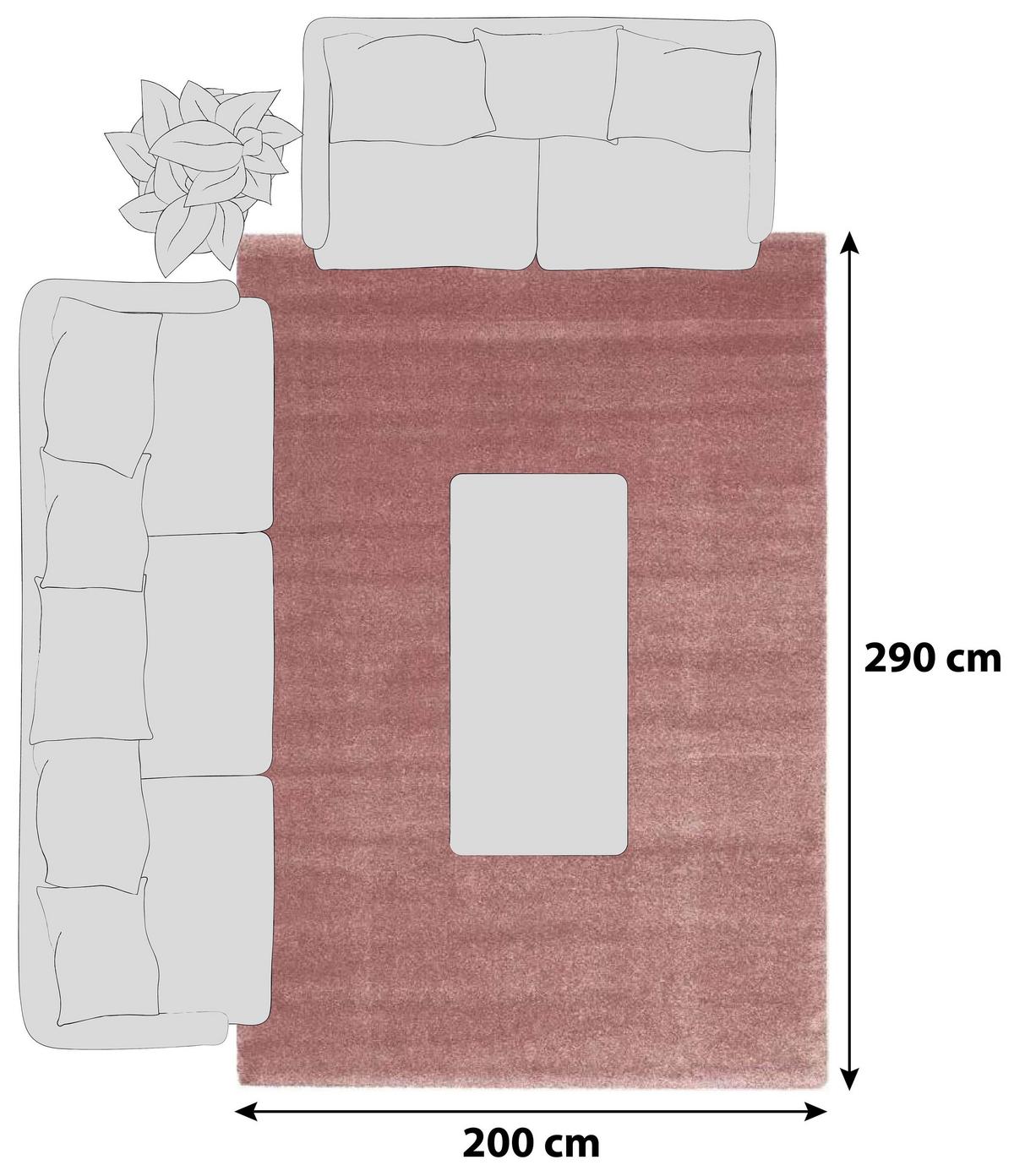 Hochflorteppich Bellevue Hellrosa 200x290 Cm - Hellrosa, Basics, Textil (200/290cm) - Novel