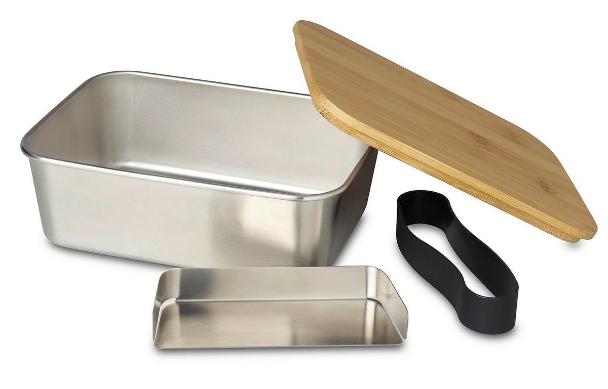 Lunchbox Ew-Lb-1720 - Silberfarben, Basics, Holz/Metall (20/15/7,5cm) - Echtwerk