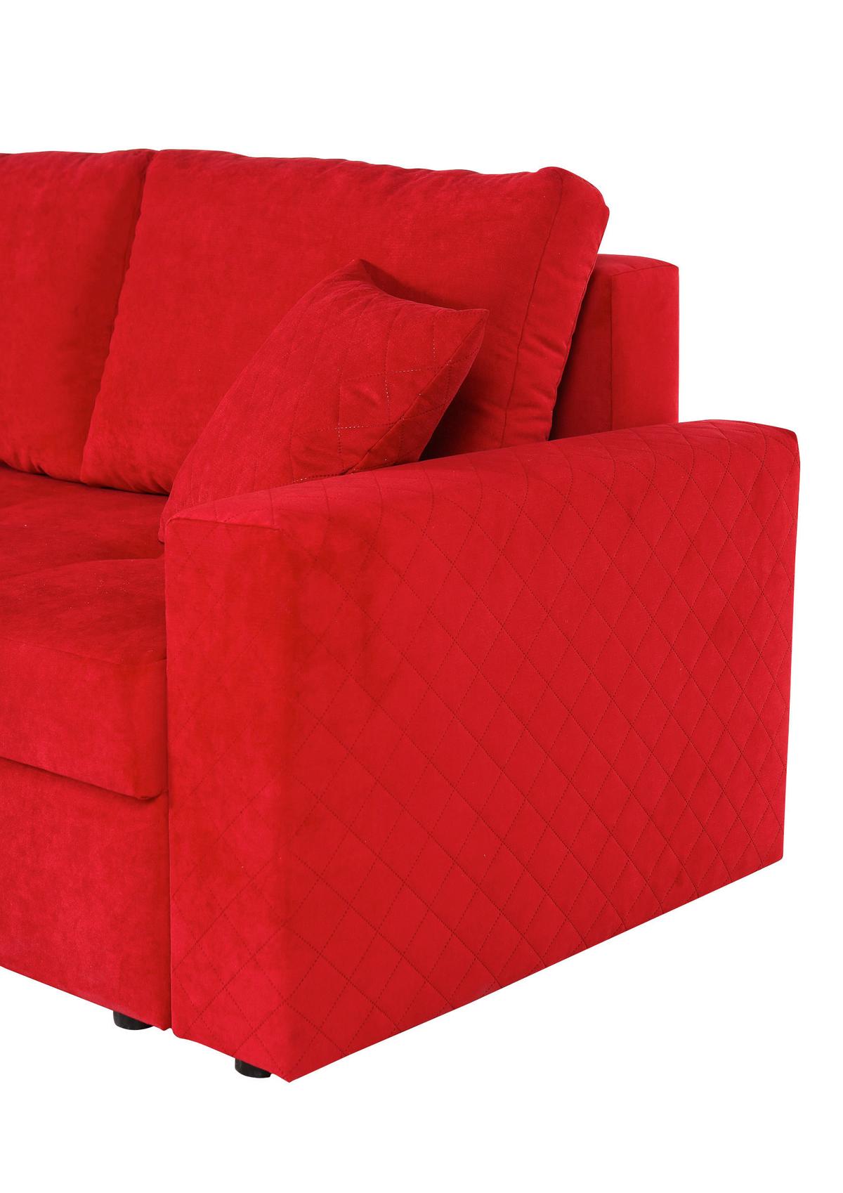 ECKSOFA BARKLEY - Rot/Schwarz, KONVENTIONELL, Textil (176/243cm) - MID.YOU