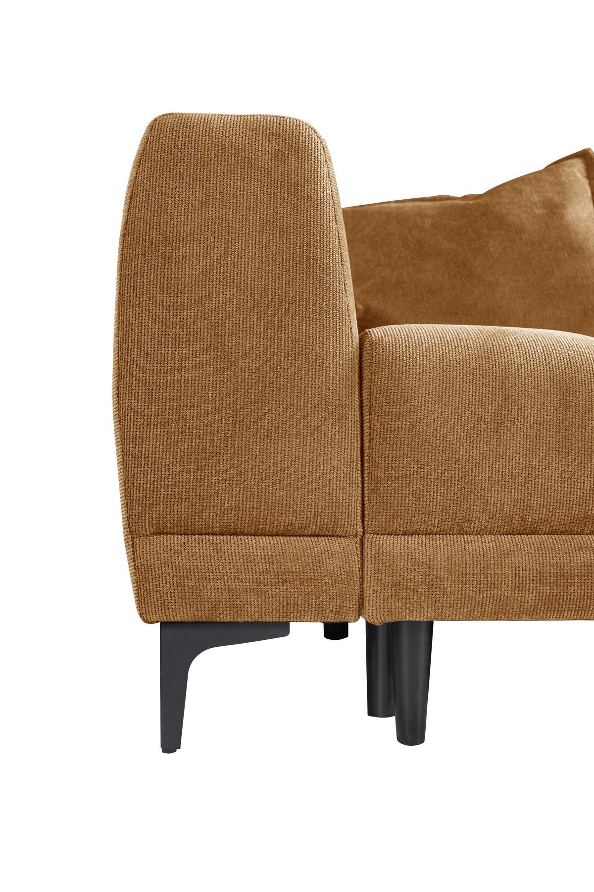 Schlafsofa Weronika, Hellbraun B: 247 Cm - Hellbraun/Schwarz, Design, Holz/Holzwerkstoff (247/94/90cm) - MID.YOU