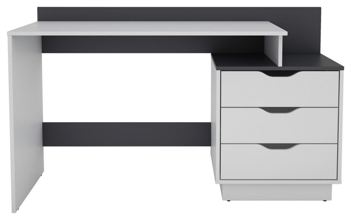 Schreibtisch Belfast - Anthrazit/Weiß, MODERN, Holzwerkstoff (138/51,5/83,5cm) - MID.YOU