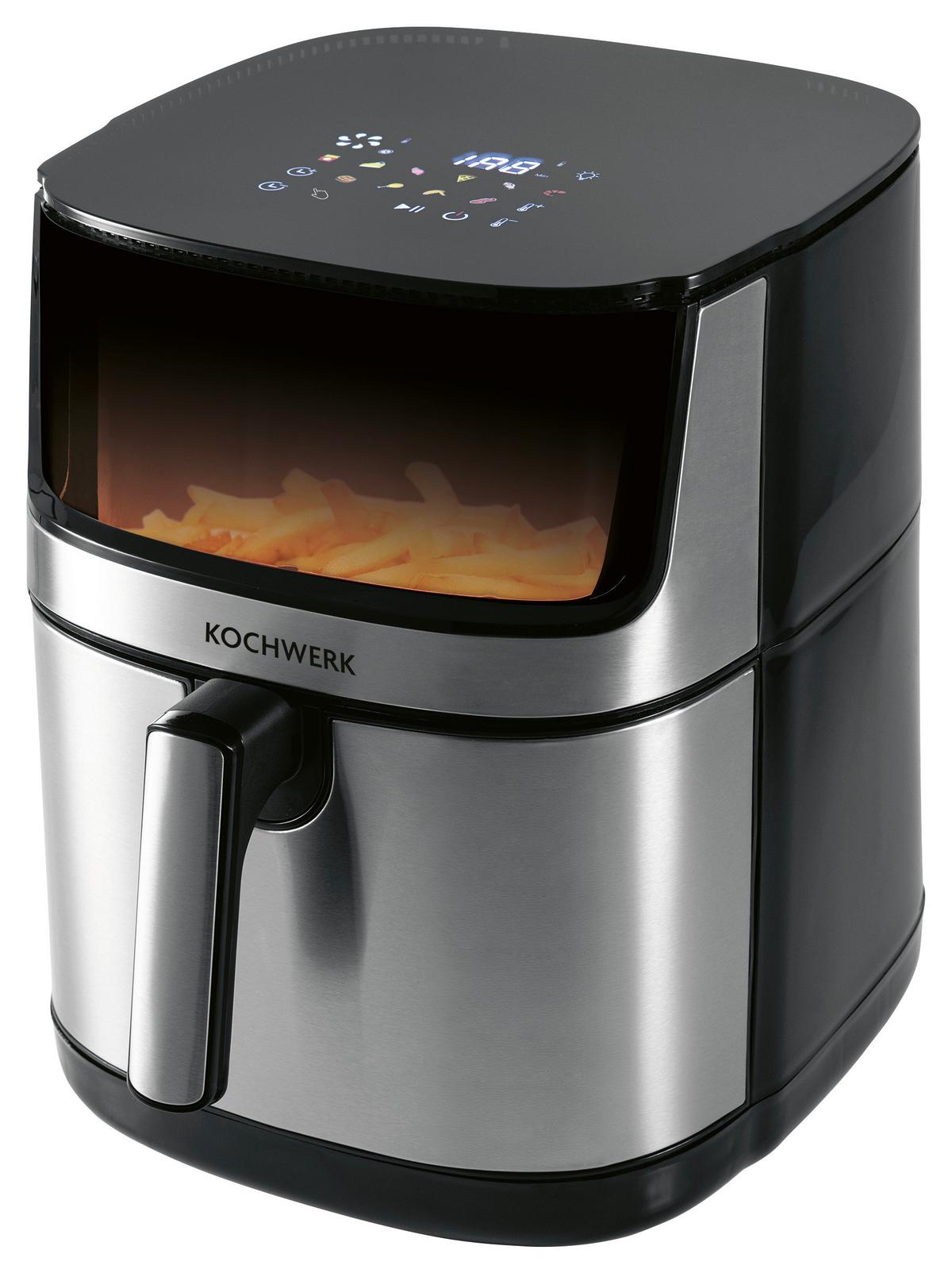 Heißluftfritteuse 14829 - Edelstahlfarben/Schwarz, Basics, Kunststoff/Metall (28,8/36,8/34,8cm)