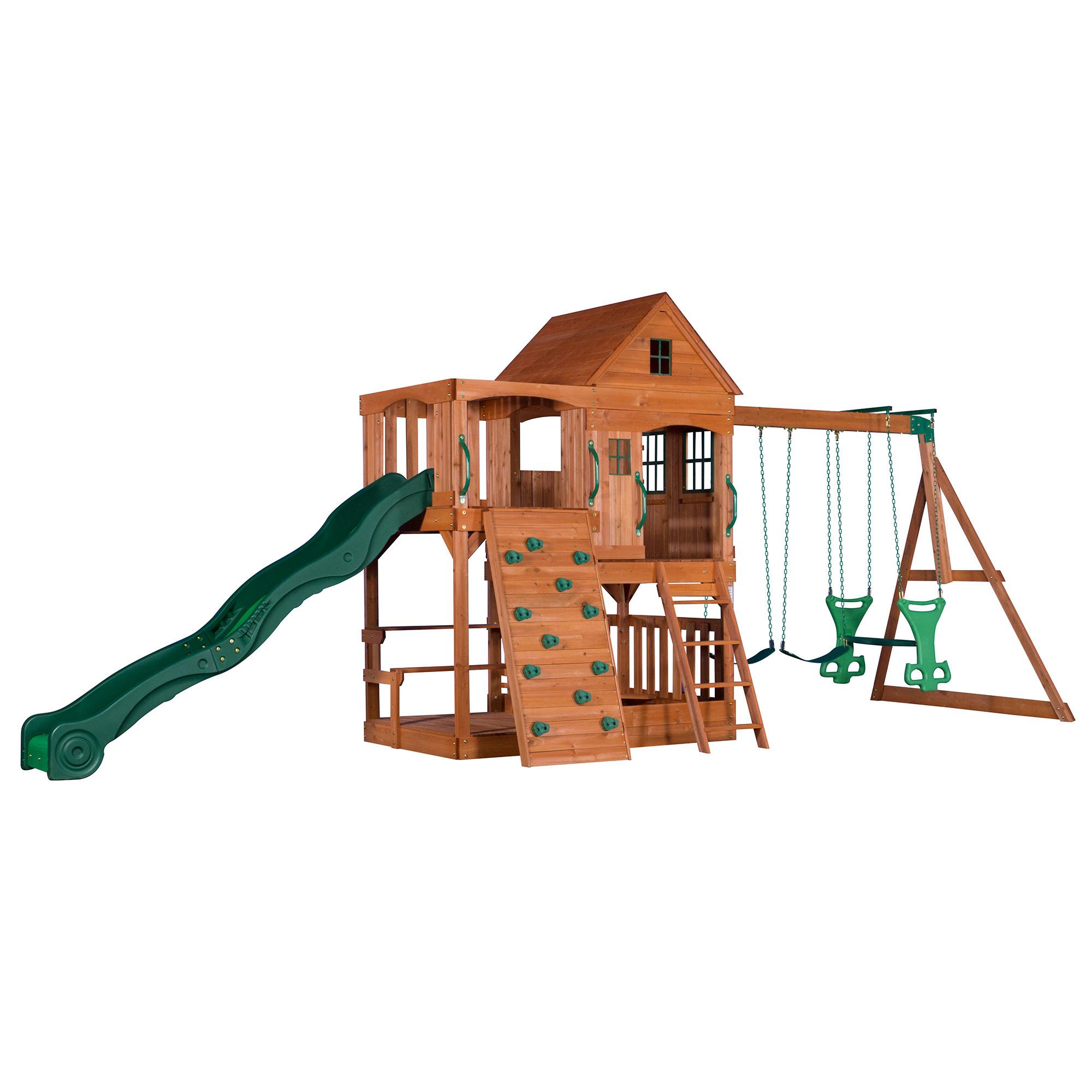 Věž Pro Děti Hill Crest Tower - zelená/hnědá, Konvenční, dřevo (537,2/290/409cm)