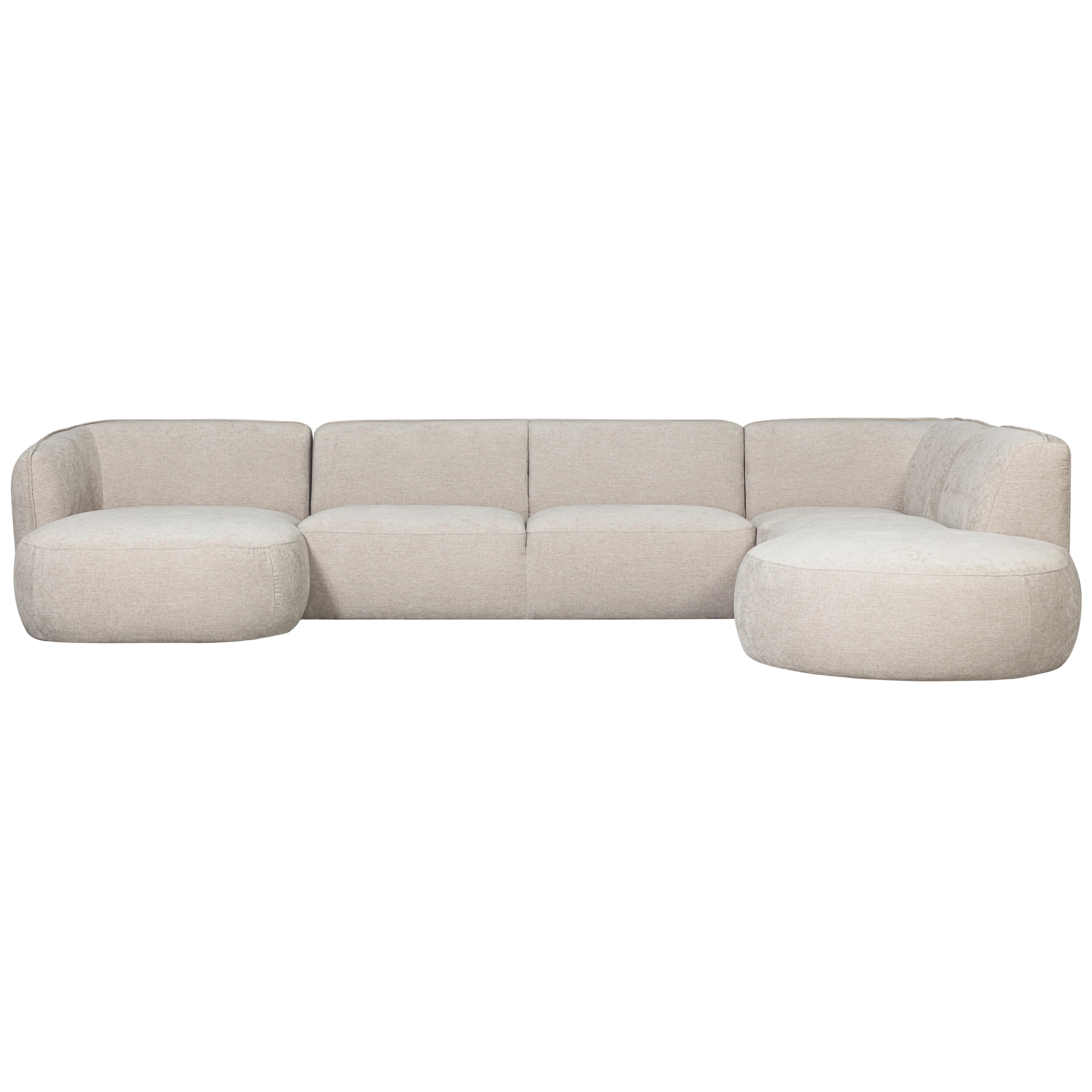 Ecksofa Polly Sandfarben B: 150x353x245cm - Sandfarben/Schwarz, Design, Textil (150/353/245cm) - Livetastic