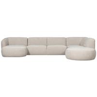 Ecksofa Polly Sandfarben B: 150x353x245cm - Sandfarben/Schwarz, Design, Textil (150/353/245cm) - Livetastic