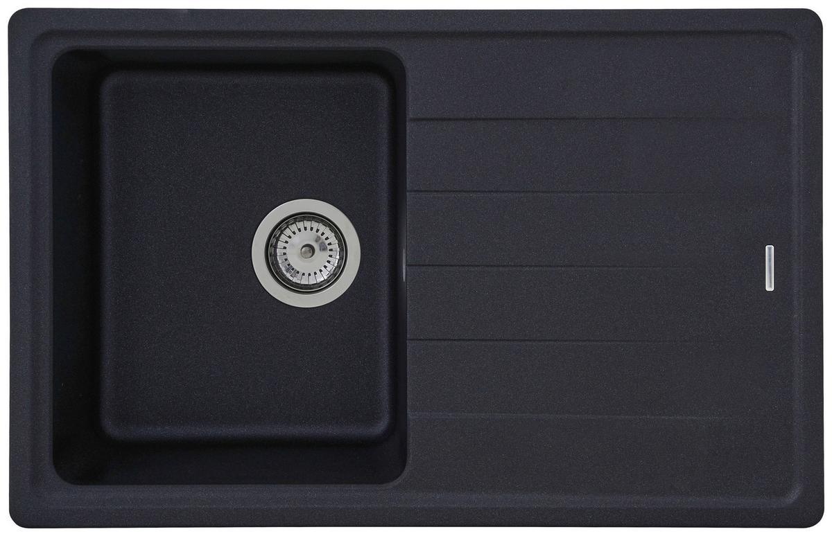 Spüle Respekta Stein Bxt: 78x50 cm - Schwarz, Trend, Stein (78/18,5/50cm) - Respekta