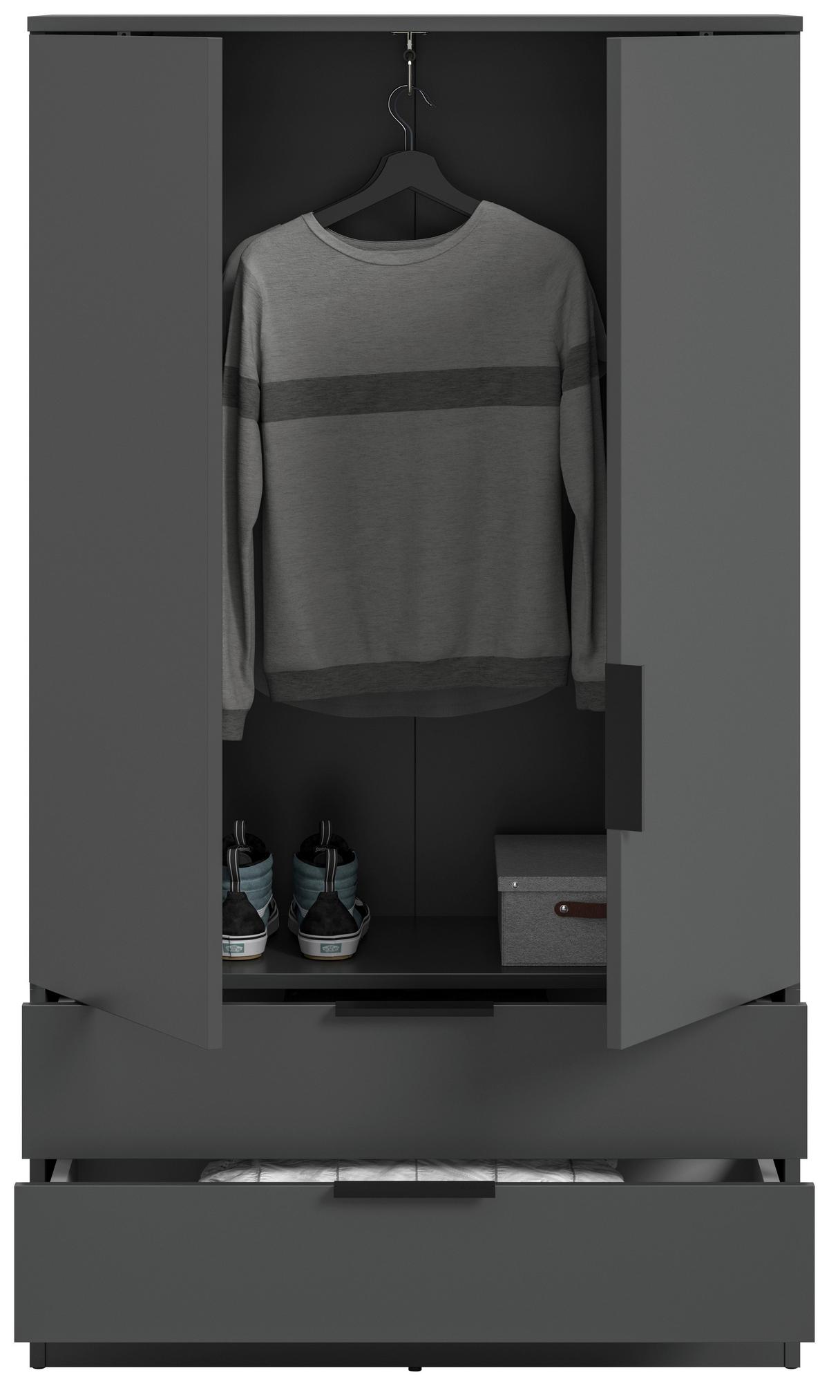 DREHTÜRENSCHRANK Kopenhagen Anthrazit B: 80cm - Anthrazit, MODERN, Holzwerkstoff (80/140/37cm) - Livetastic