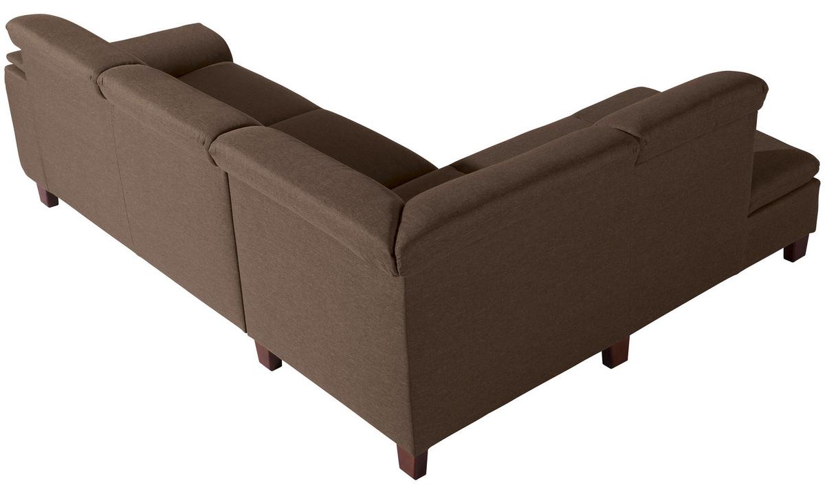Ecksofa Aaron Sahara Flachgewebe - Nussbaumfarben/Sahara, Design, Textil (247/187cm) - Max Winzer