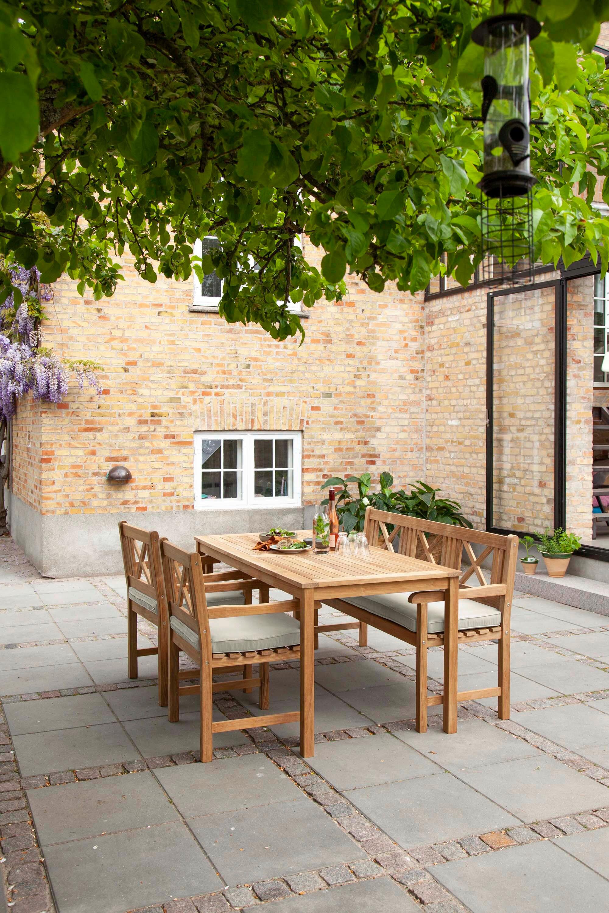 Kissensatz Rosenborg, 3tlg passend für Gartentischgruppe - Sandfarben, Natur, Kunststoff - Gardenson