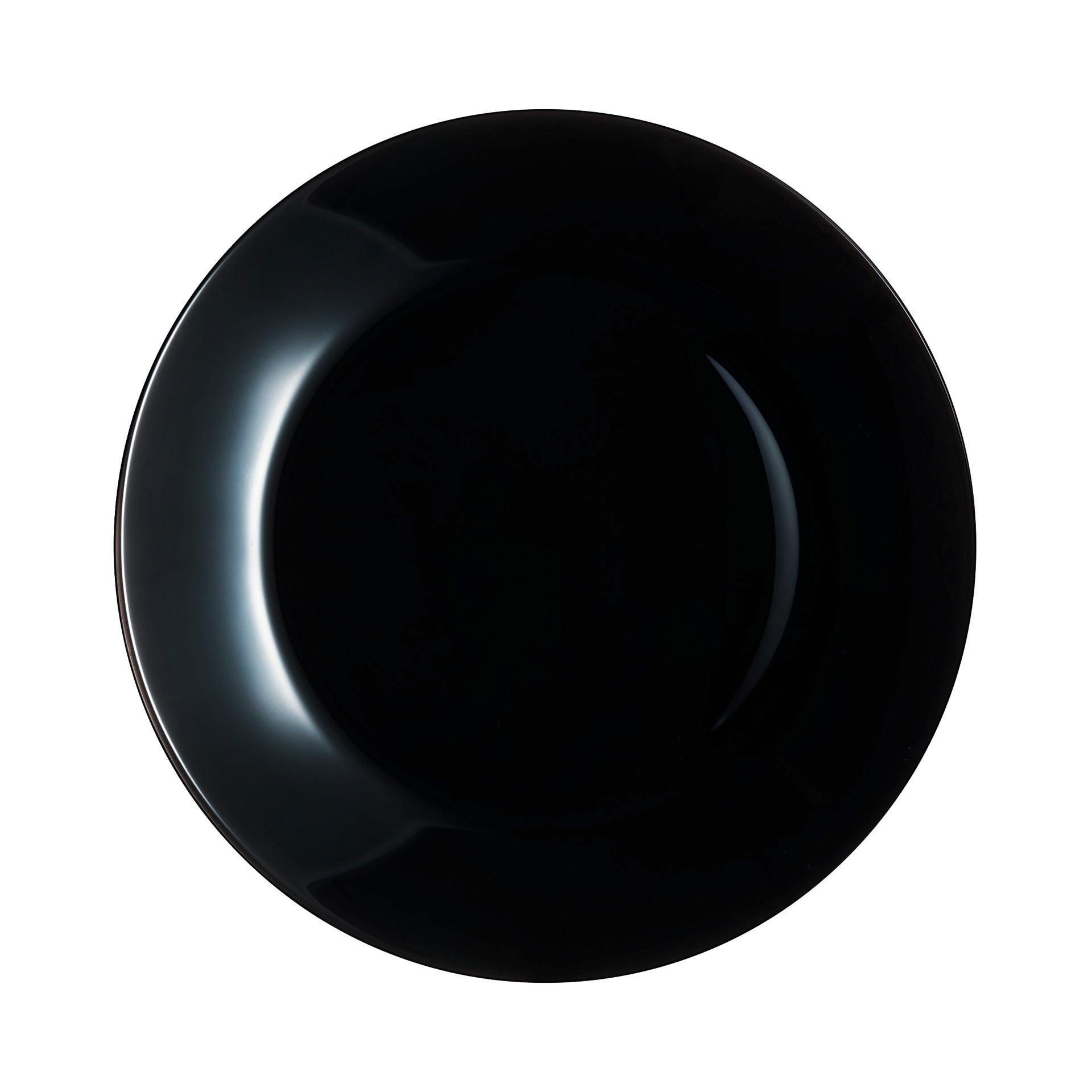 Mělký Talíř Brigitte Black - černá, Konvenční, sklo (25/2,55cm)