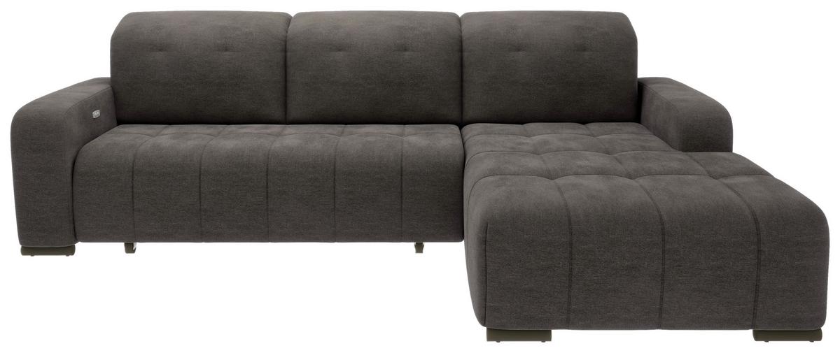 Ecksofa Vicari - Anthrazit/Schwarz, MODERN, Textil (185/292cm) - Livetastic