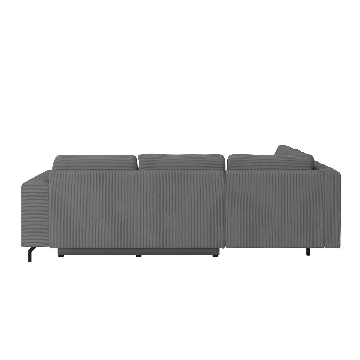 Rohová sedačka VENI, levá, tmavě šedý manšestr - černá/tmavě šedá, Moderní, textil (210/272cm) - Ondega