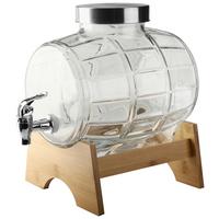 Getränkespender Quinn - Klar/Edelstahlfarben, Basics, Glas/Holz (20.5/20/28.5cm) - James Wood