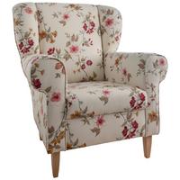 Ohrensessel Asino Beige/Rot B: 80 cm - Beige/Rot, KONVENTIONELL, Textil (80/102/86cm) - Livetastic