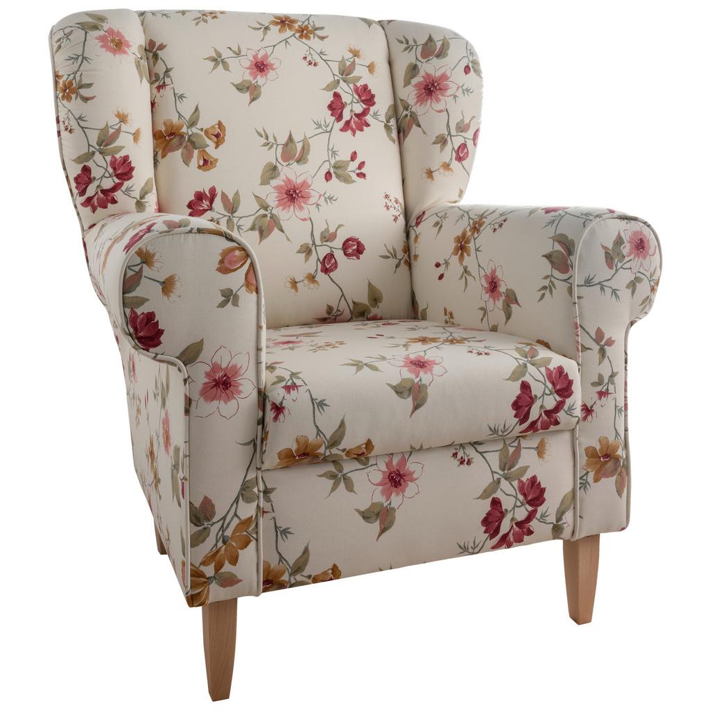 Ohrensessel Asino Beige/Rot B: 80 cm