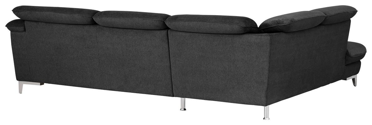 Ecksofa Mit Schlaffunktion Teresa Schwarz - Chromfarben/Schwarz, Design, Textil (232/293cm) - Livetastic