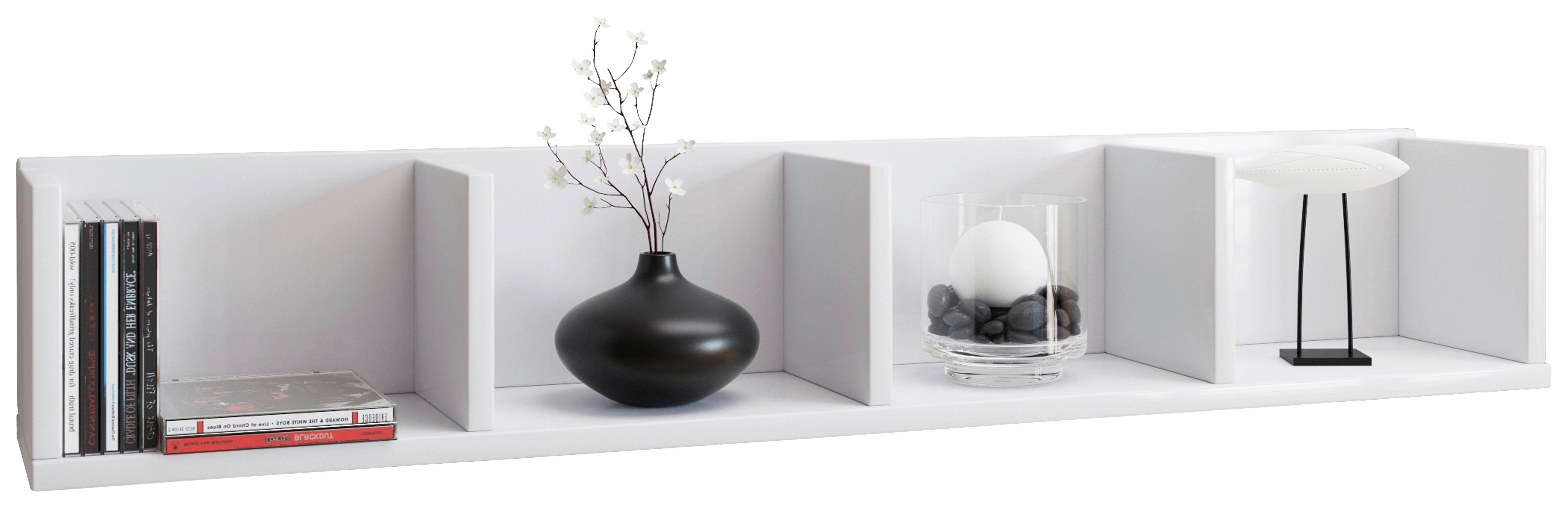 Regál na stenu Honsa š: 97 cm biely - biela, Konventionell, kompozitné drevo (97/15/17cm) - MID.YOU