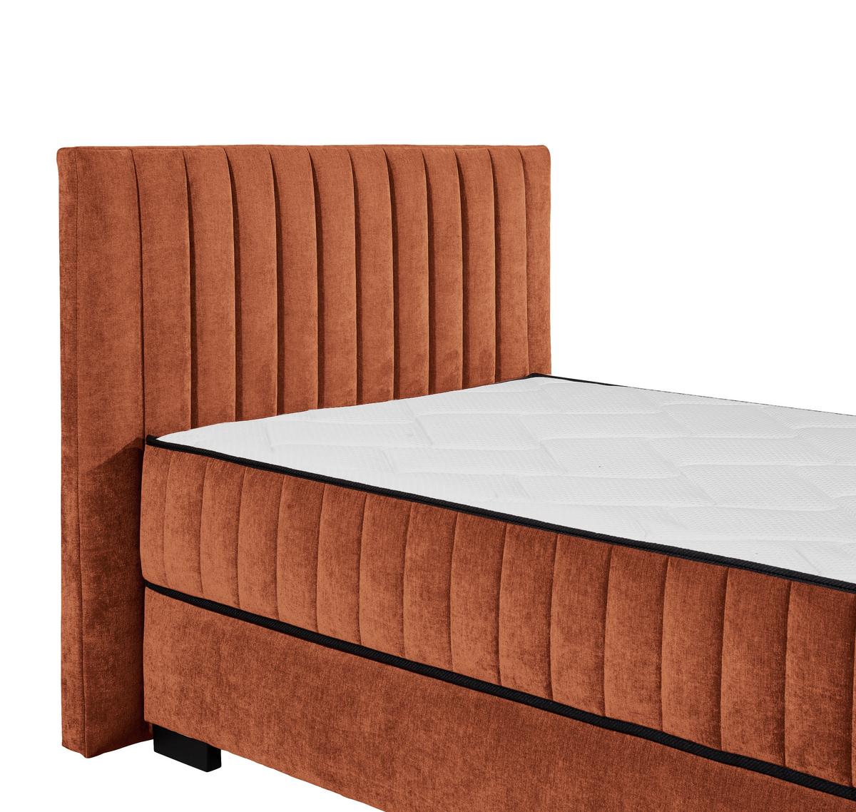 Boxbett Nagol C - Cognac/Schwarz, MODERN, Holzwerkstoff/Textil (120/200cm) - MID.YOU