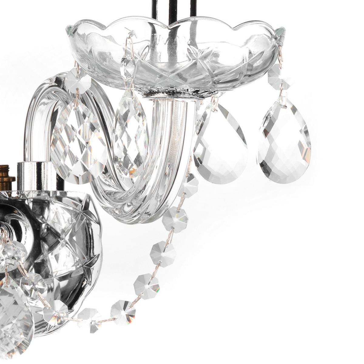 Wandleuchte 9095/Ap2c - Chromfarben/Transparent, KONVENTIONELL, Glas/Metall (32/30/20cm)