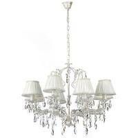 Kristall-Hängeleuchte 4669/8 - Weiß, Natur, Glas/Textil (80/105cm)