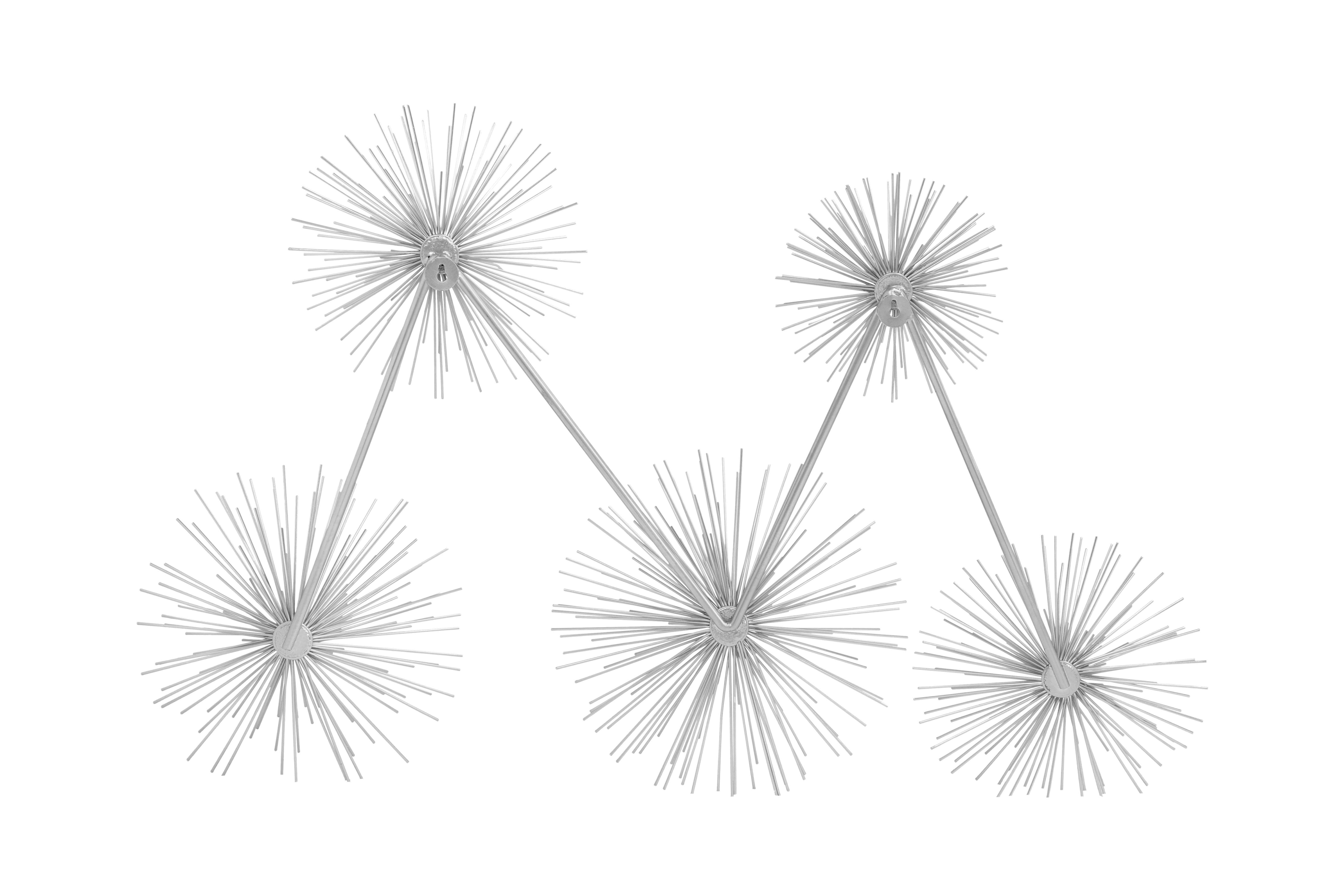 DEKORACE NA ZEĎ DOMIZIL - barvy stříbra, Lifestyle, kov (61/15/80cm)