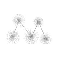 DEKORACE NA ZEĎ DOMIZIL - barvy stříbra, Lifestyle, kov (61/15/80cm)