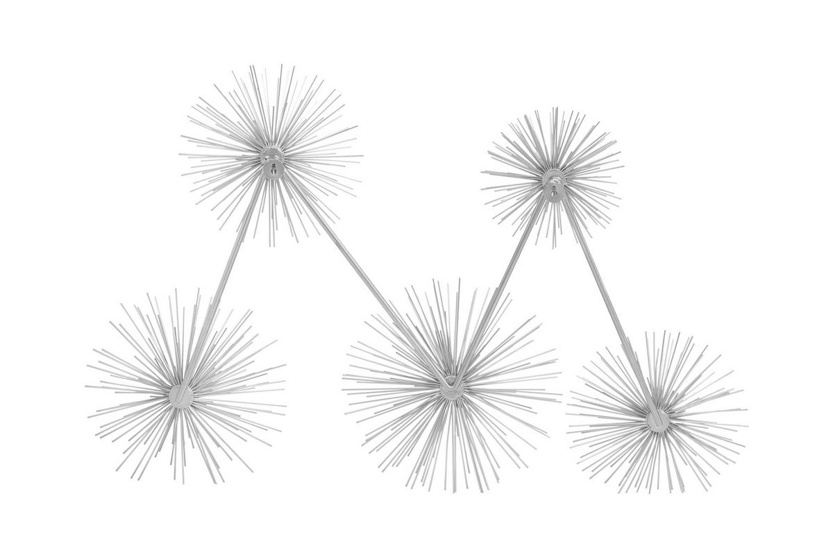 DEKORACE NA ZEĎ DOMIZIL - barvy stříbra, Lifestyle, kov (61/15/80cm)
