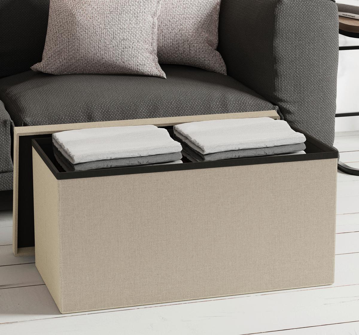 Sitzbox Boxas Creme B: 76 Cm - Creme, Basics, Holzwerkstoff/Kunststoff (76/38/38cm) - MID.YOU
