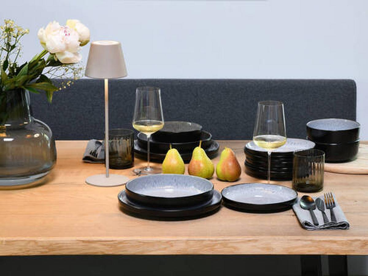 Jídelní souprava 18-dílná - světle šedá, Trend, keramika - Creatable