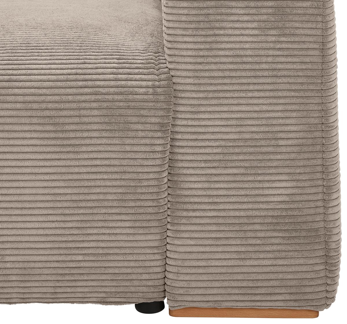 Schlafsofa Vouge Taupe Bettkasten, B: 255 Cm - Taupe/Buchefarben, KONVENTIONELL, Textil (255/86/123cm) - Livetastic