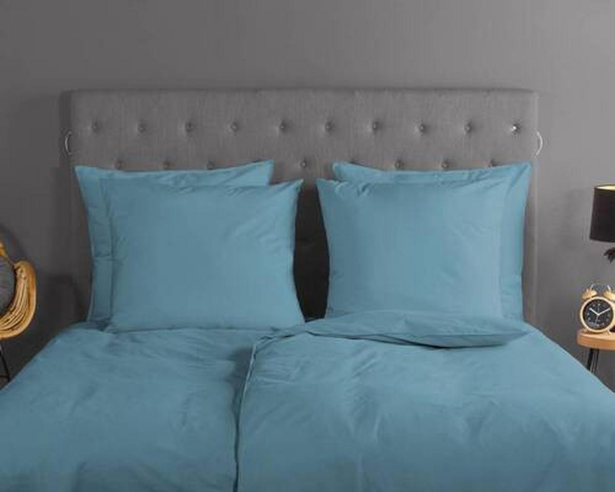 Bettwäsche Uni Blau Türkis 135x200 cm - Türkis, Basics, Textil (135/200cm)