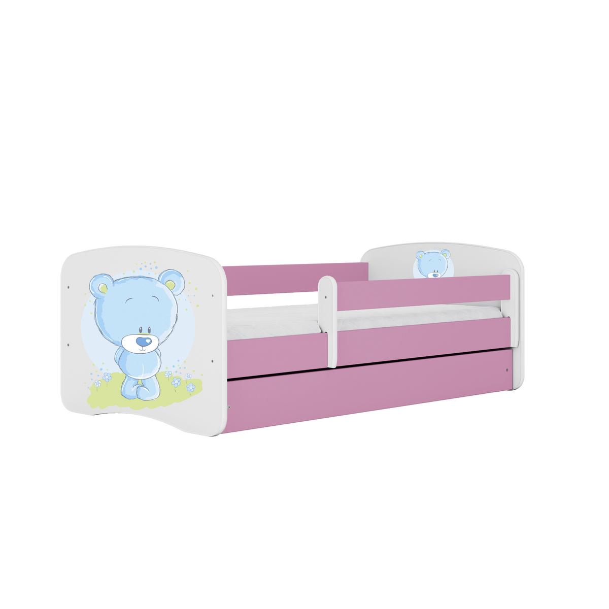 Kinder-/Juniorbett Babydreams Inkl. Matratze 80x160 - Pink/Birkefarben, MODERN, Holz/Holzwerkstoff (80/160cm) - MID.YOU