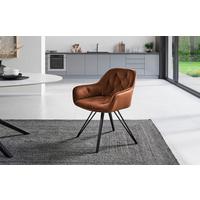 Armlehnstuhl Cardiff - Schwarz/Braun, LIFESTYLE, Holz/Textil (61/82/62cm) - Livetastic