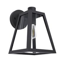 Außenwandleuchte Mirandola 60W Metall Glas, Wandmontage - Klar/Schwarz, KONVENTIONELL, Glas/Metall (22,5/18/27cm) - Eglo