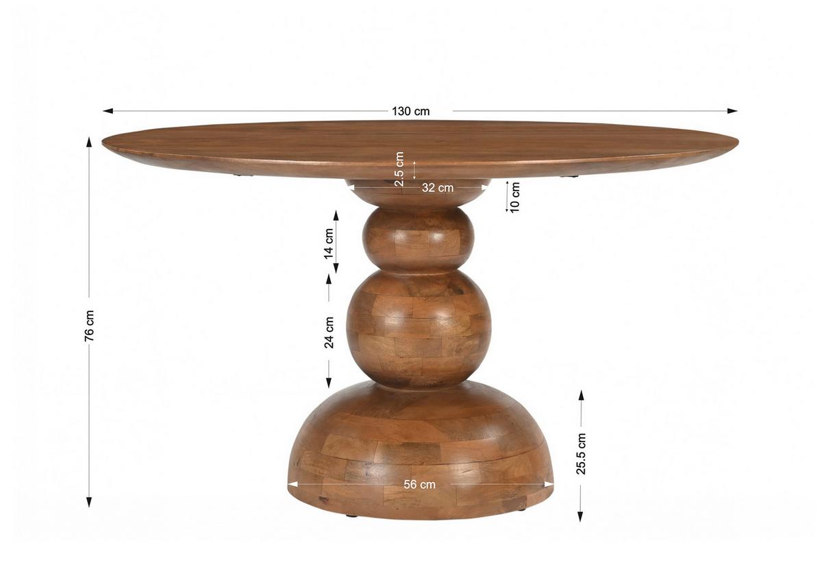 ESSTISCH Naturfarben L: 130cm - Naturfarben, MODERN, Holz (130/130/76cm) - MID.YOU