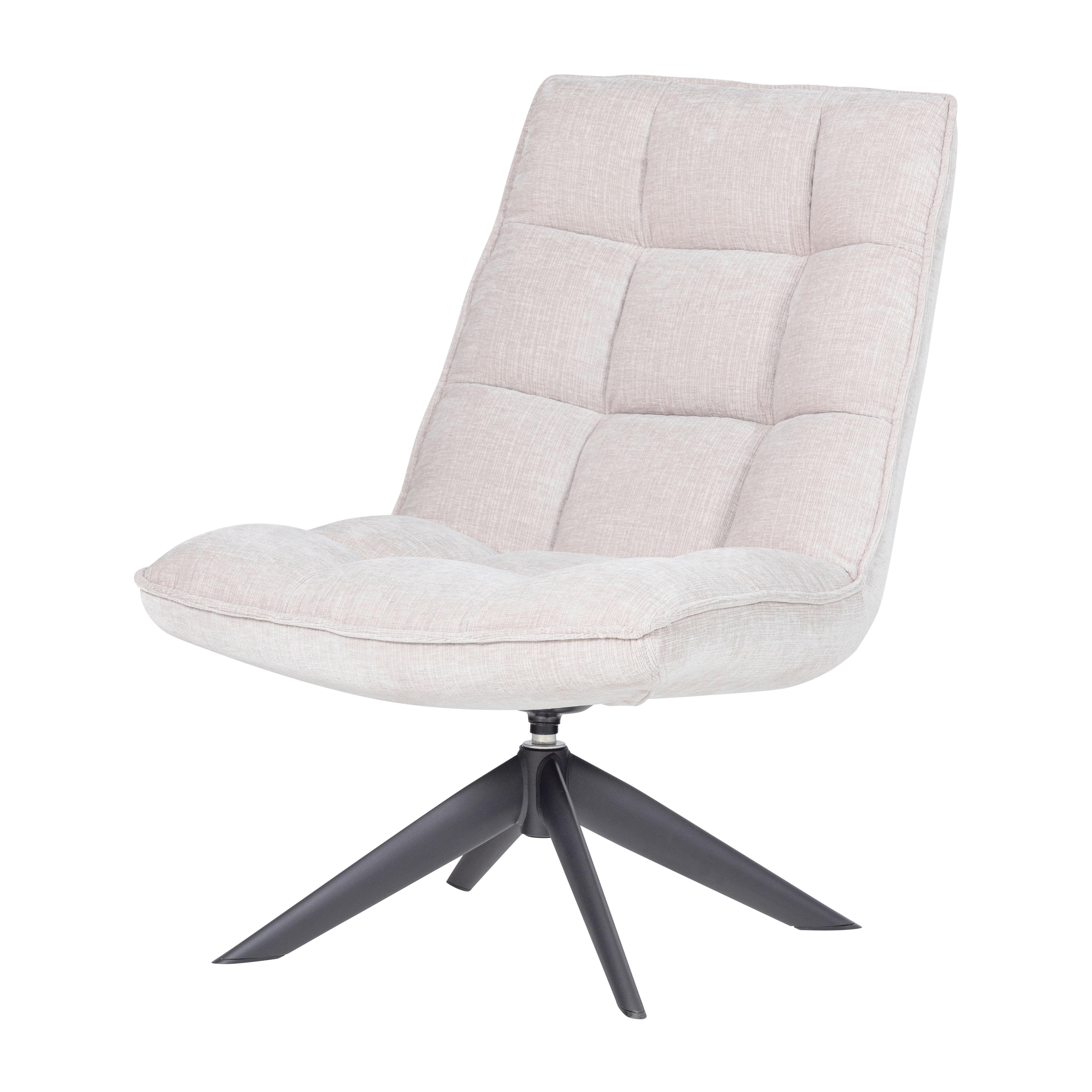 SESSEL Jouke Naturfarben B: 70cm - Schwarz/Naturfarben, MODERN, Textil/Metall (70/97/85cm) - Livetastic