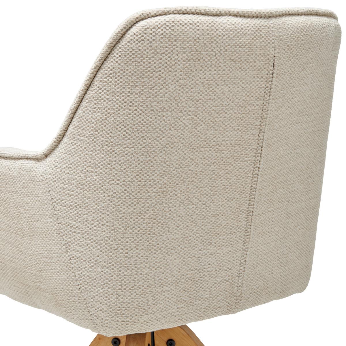 Armlehnstuhl Kerry Beige B: 63 cm - Eichefarben/Beige, LIFESTYLE, Holz/Textil (63/83/61cm) - MID.YOU