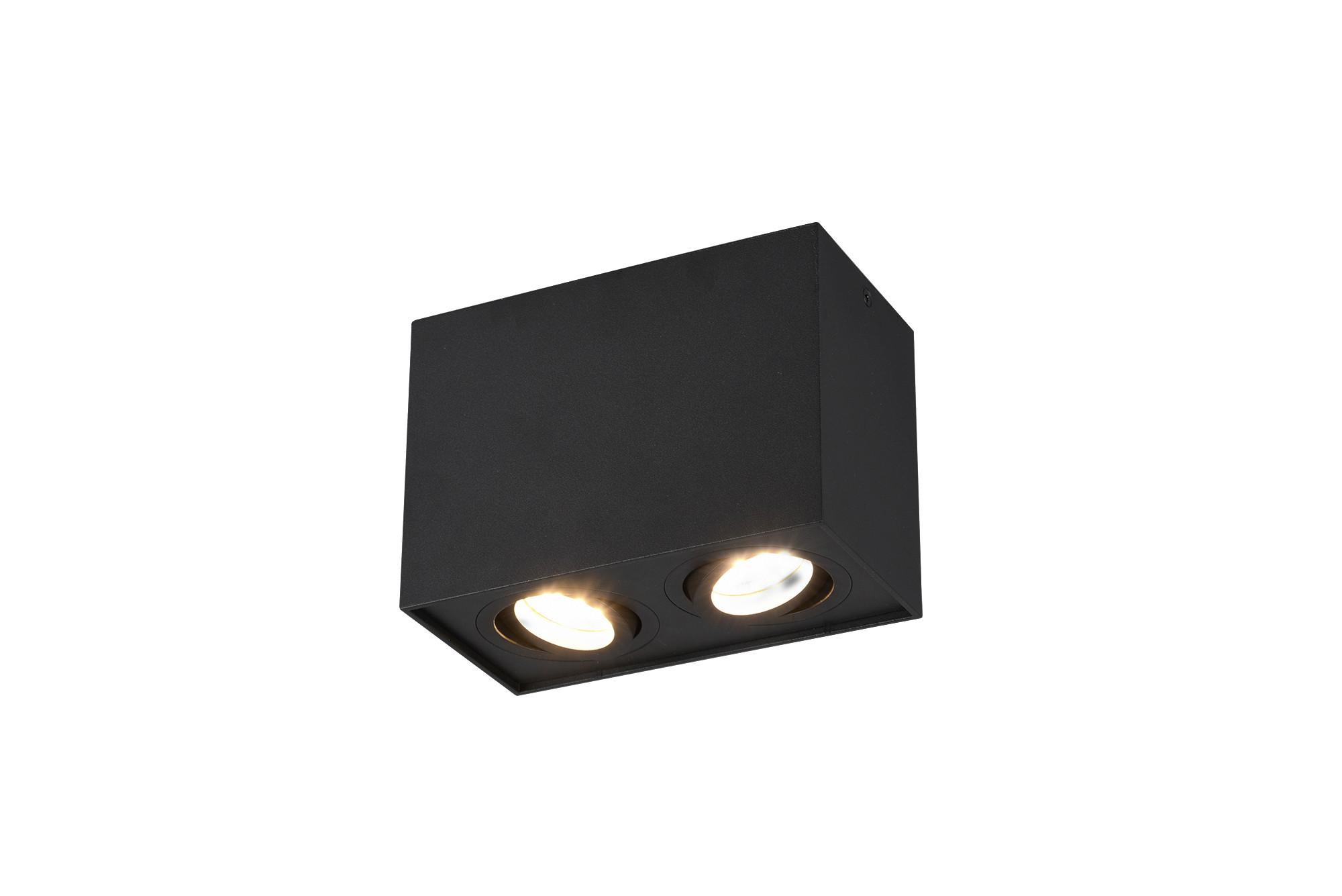 Aufbauleuchte Biscuit Eckig B: 17,8 Cm Schwarz Max. 35 W - Basics (17,8/12,5/9,6cm) - Trio Leuchten