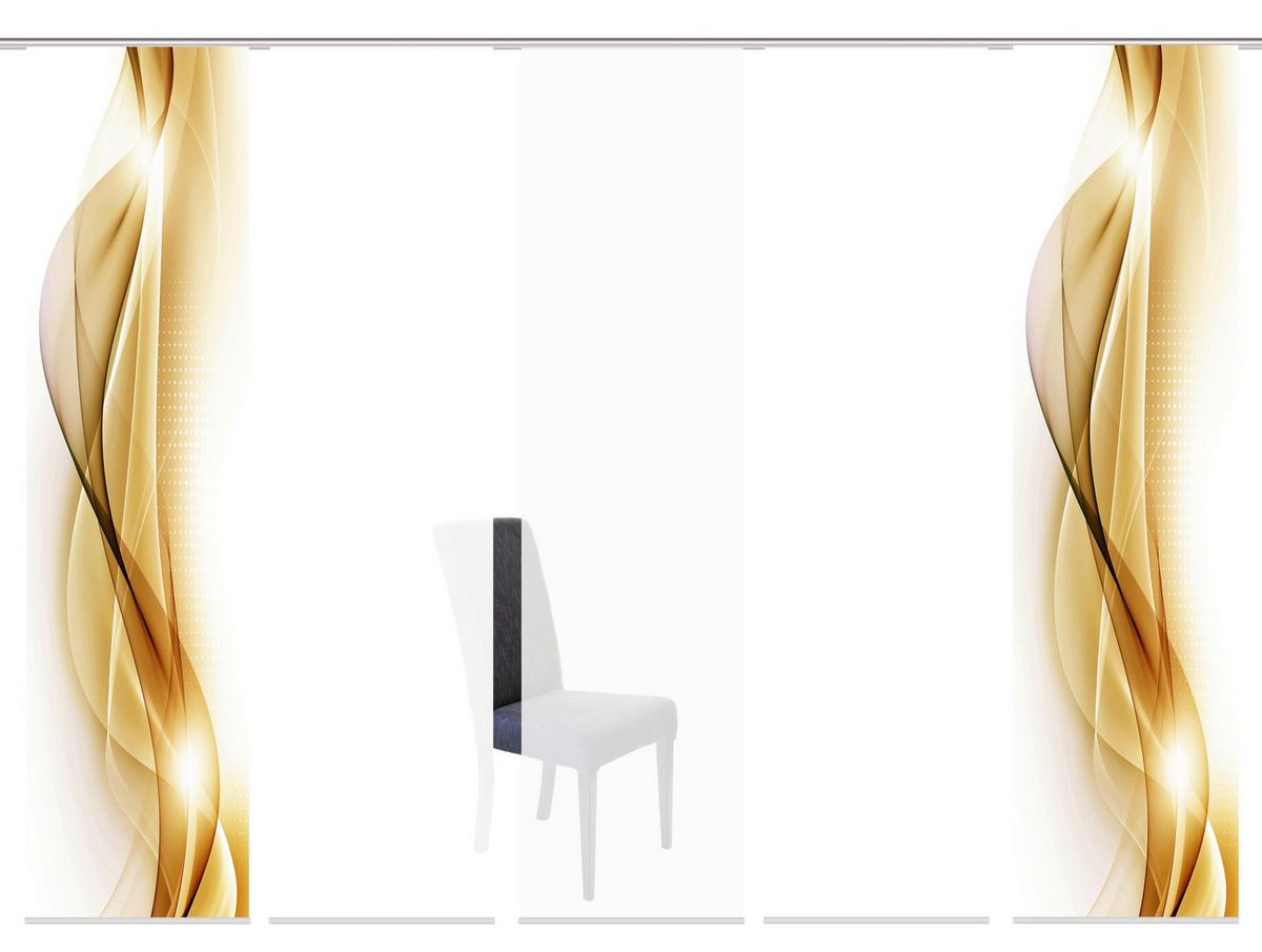 Flächenvorhang 5-tlg. Neblana B: 60 Cm, Gold - Goldfarben, Basics, Textil (60/245cm)