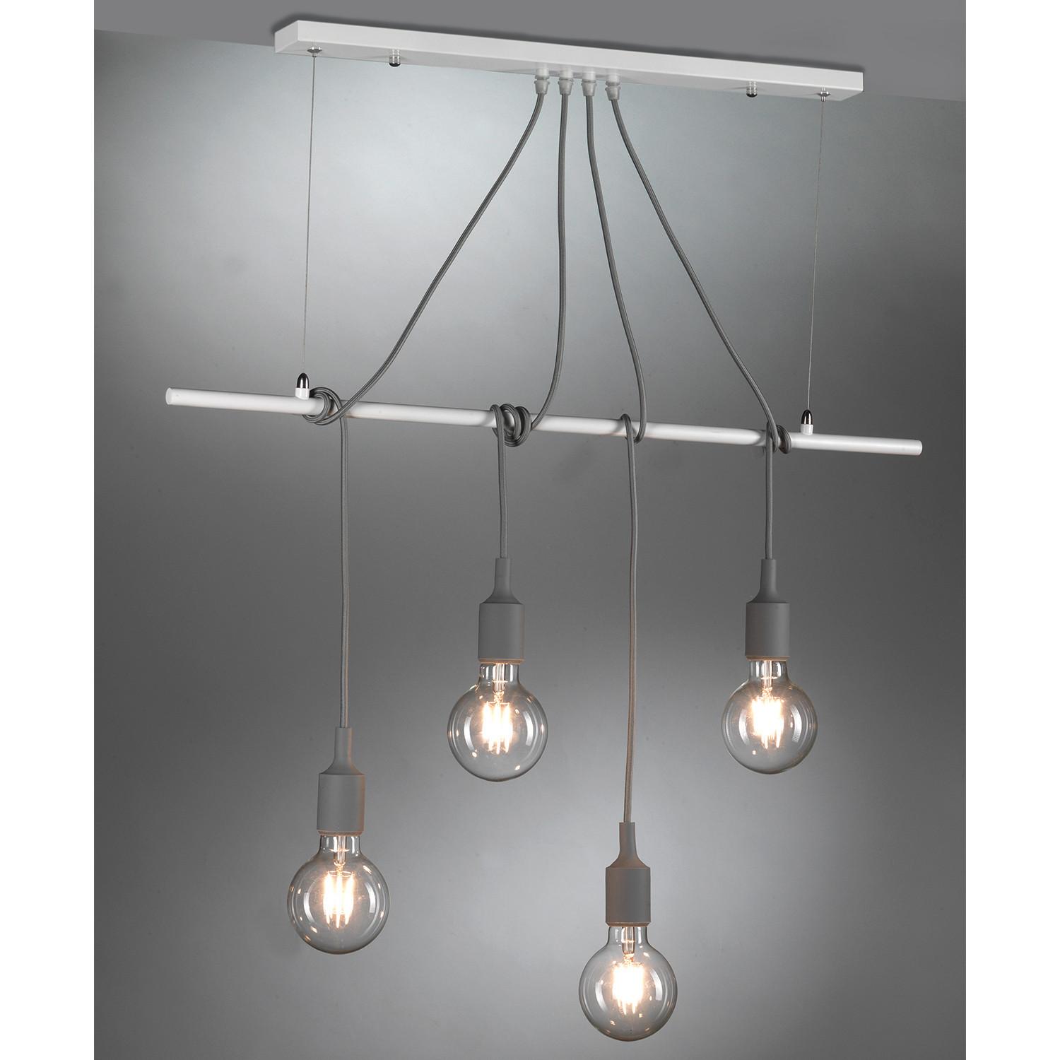 Hängeleuchte Weiß L: 80 cm 22w - Weiß, Basics, Metall (80/10/90cm)