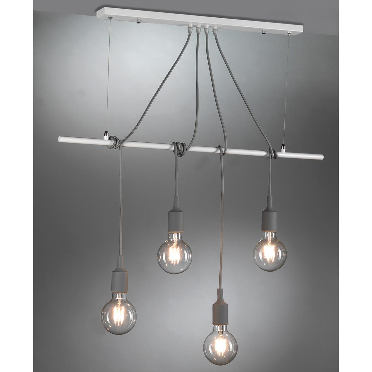 Hängeleuchte Weiß L: 80 cm 22w - Weiß, Basics, Metall (80/10/90cm)
