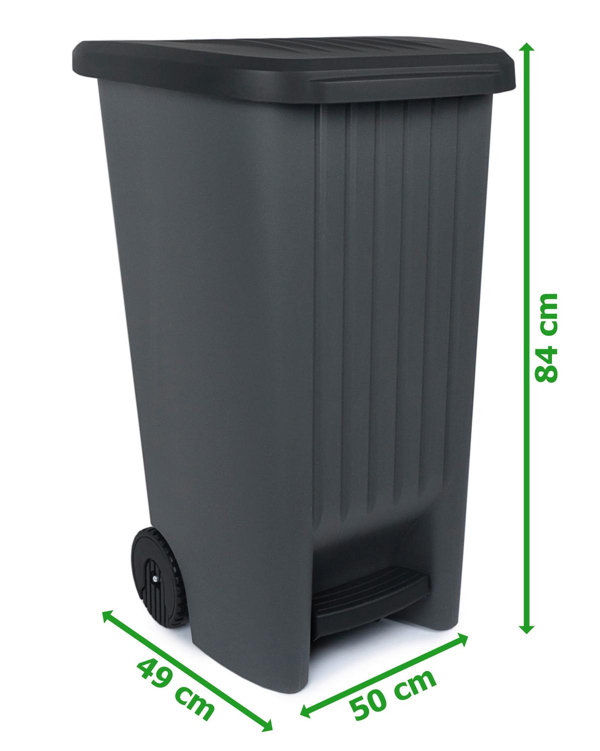 Kunststoff Grau 100l - Grau, Basics, Kunststoff (49/84/50cm)