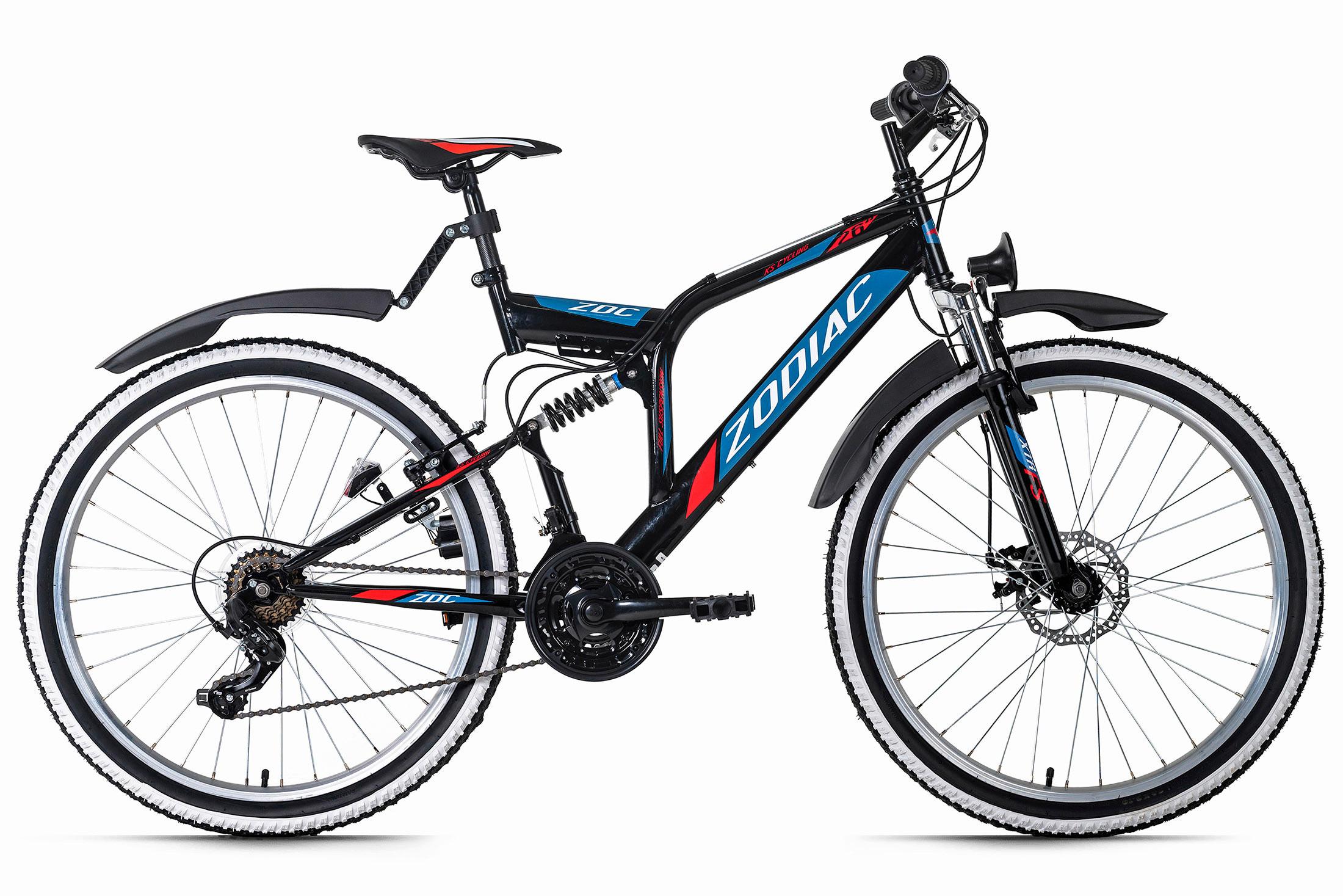 Mountainbike Fully 26 Zoll Zodiac 21 Gänge - Schwarz, Basics, Metall (180/70/100cm) - KS Cycling