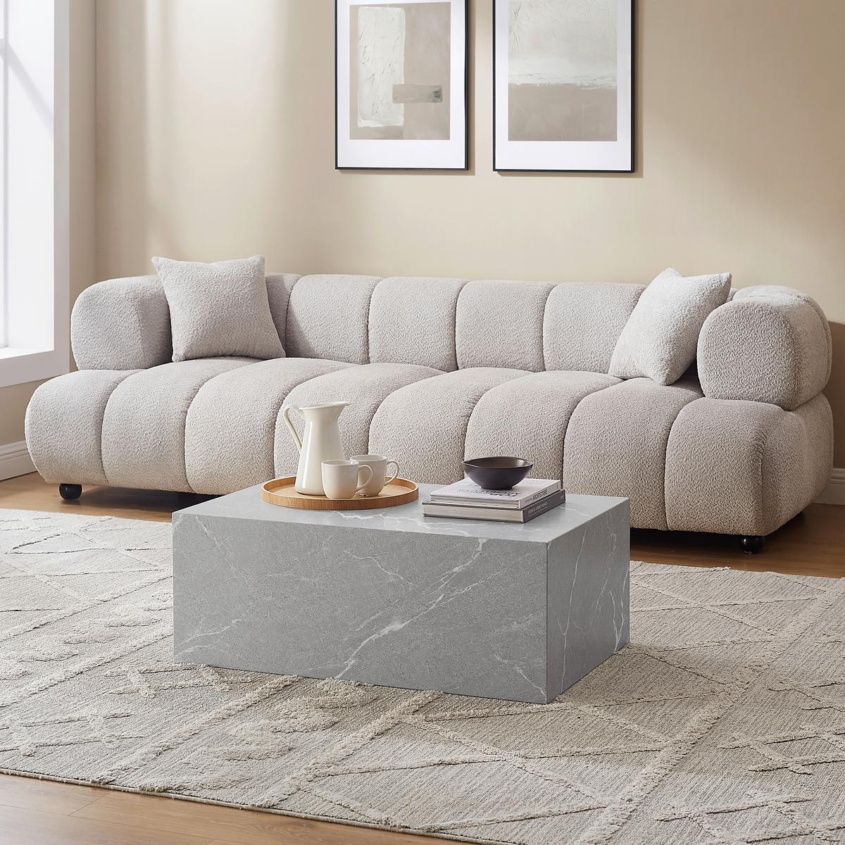 Couchtisch Grau B: 60 Cm - Grau, Design, Holzwerkstoff (90/60/35cm) - Livetastic